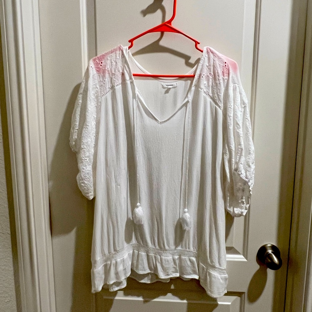 White top with tassels